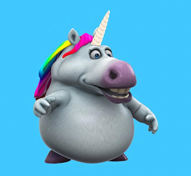 Une licorne de dessin animé 3D amusante qui parle