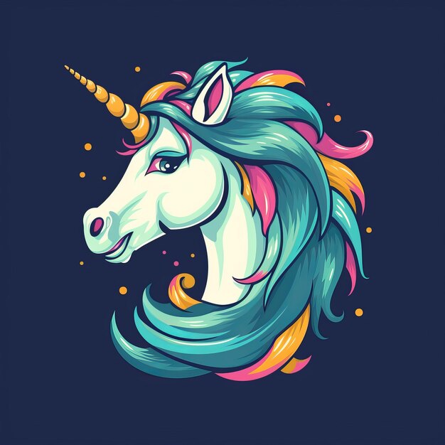 Une licorne magique gratuite, une licorne mignonne et vibrante, un bébé licorne à corps entier, une IA générative.