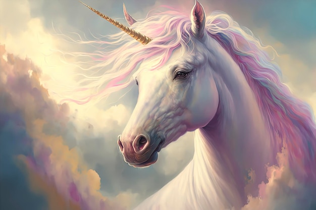 Photo licorne mystique dans le ciel