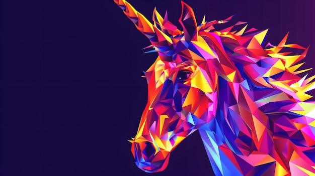 une licorne à queue colorée est recouverte de papier coloré