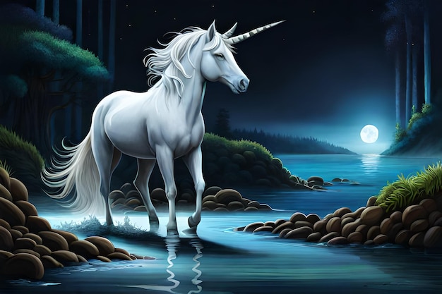 La licorne qui est sur l'eau