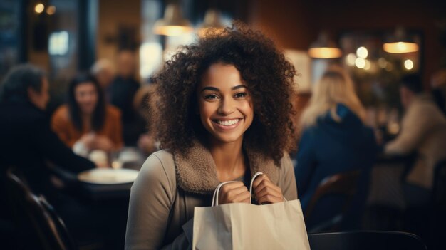 Les liens de couple romantique au détail au cours des achats du Black Friday