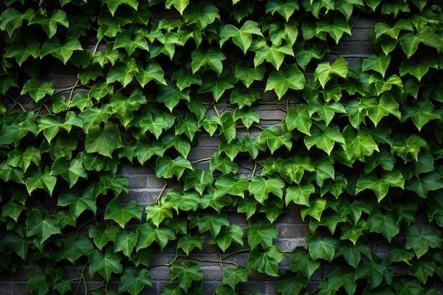 Le lierre vert en fleurs sur un mur et un toit dans un charmant paysage du Minnesota