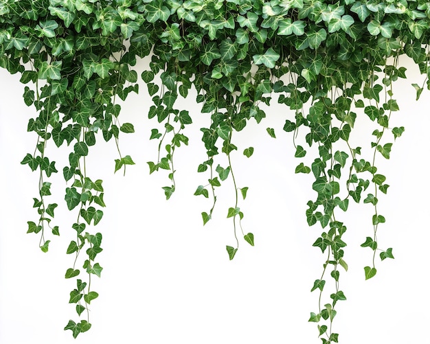 Le lierre vert sur le mur blanc