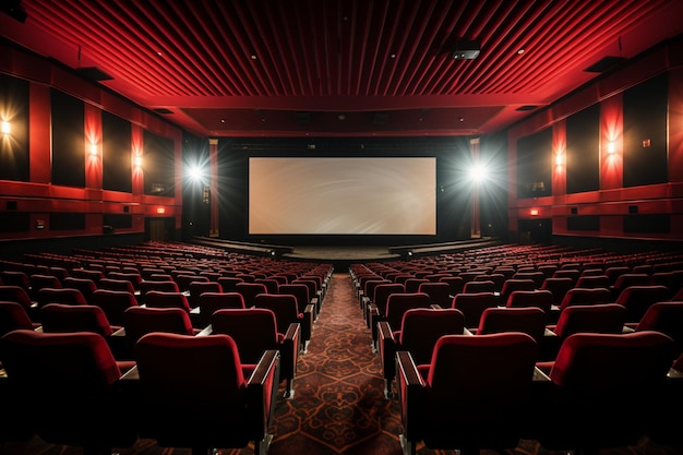 Le lieu du cinéma prépare pour la présentation une atmosphère pleine de suspense avant le spectacle