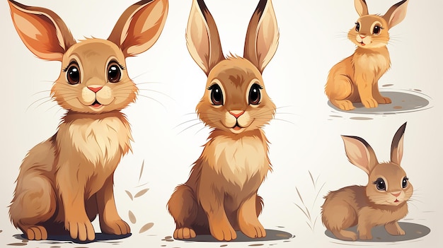 Lièvre Mignon Animal Lapin Illustration Vectorielle Isolée