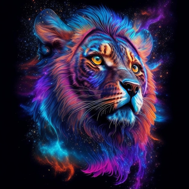 Liger Nebulous Galaxy Tiger Lion TShirt Art TShirt Design Shirt Print Splash Art