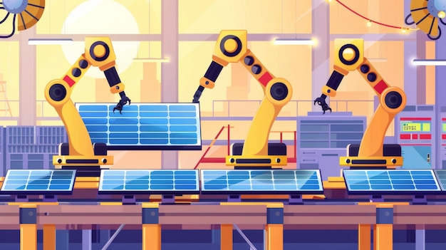 Ligne d'assemblage automatisée de panneaux solaires