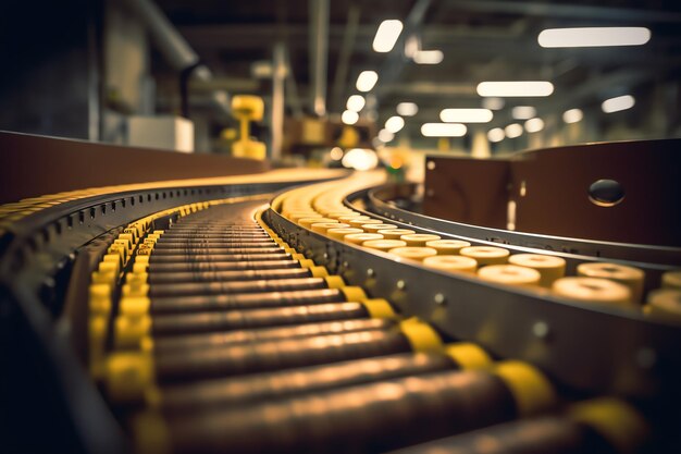 Ligne de convoyeurs AI générative pour la production et l'assemblage de gros tracteurs de machines industrielles ou co