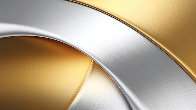 Ligne de courbe d'or abstraite sur fond futuriste de luxe moderne design argenté