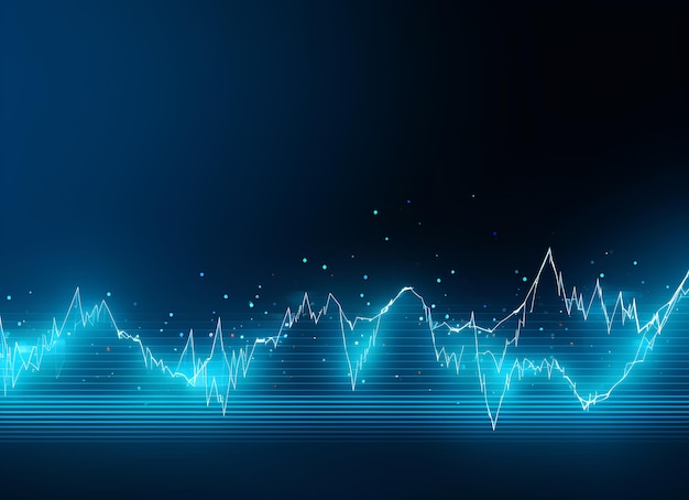 la ligne ECG avec un fond bleu