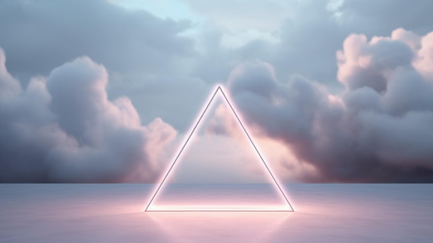 Ligne d'éclairage d'un triangle sur fond de nuage Weber d'image IA générative