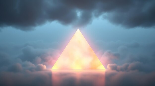 Ligne d'éclairage d'un triangle sur fond de nuage Weber d'image IA générative