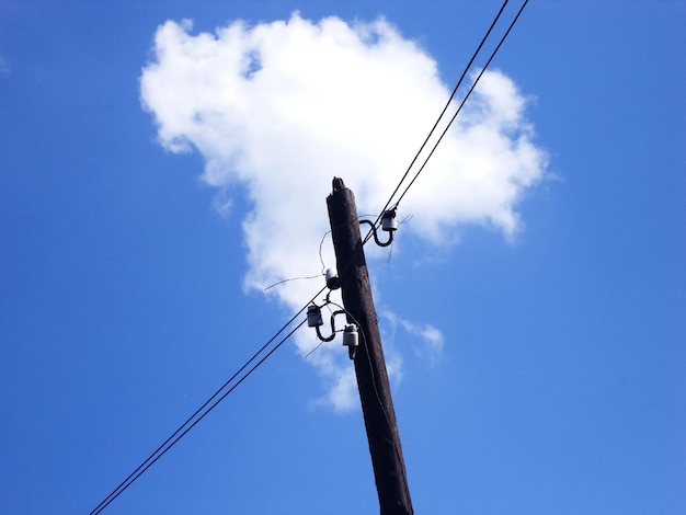 Ligne électrique et ciel bleu