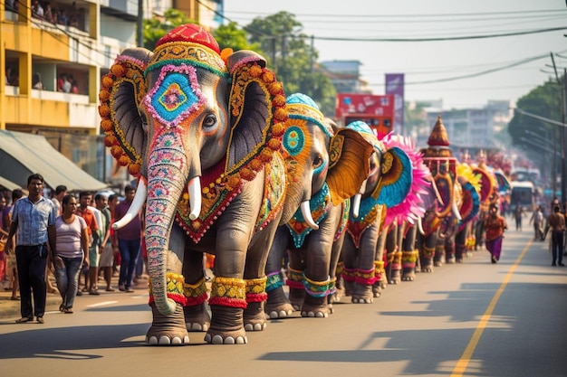 une ligne d'éléphants avec un panneau disant " éléphant " dessus.