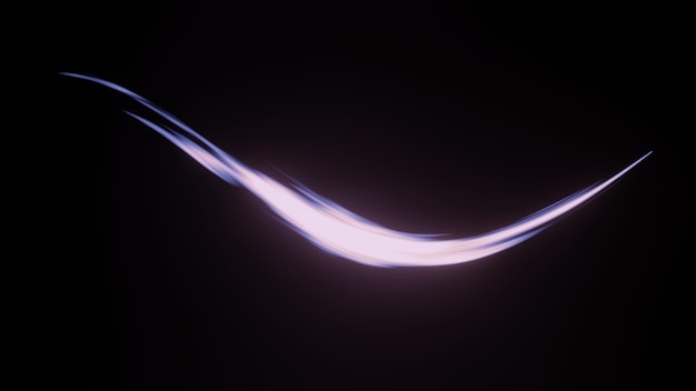 Ligne de mouvement de rendu 3D de vitesse et de puissance ou de traînées lumineuses Lumière à grande vitesse avec faisceau de mouvement de courbe Technologie 5G arrière-plan rapide et futuriste Flou de mouvement abstrait