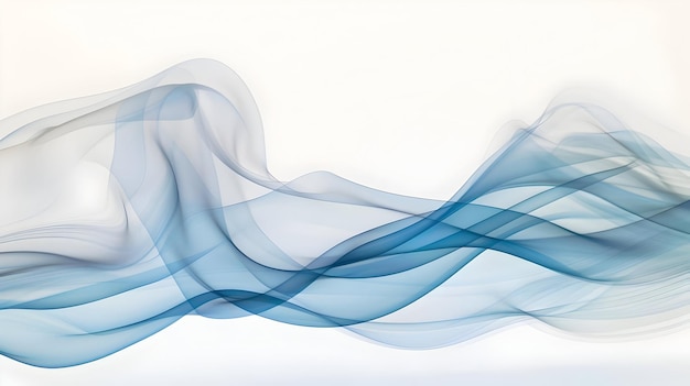 Photo ligne d'onde bleue lisse abstraite sur fond blanc générative ai aig21