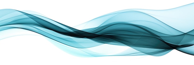 Ligne d'onde lisse bleue abstraite sur fond blanc Generative AI AIG21