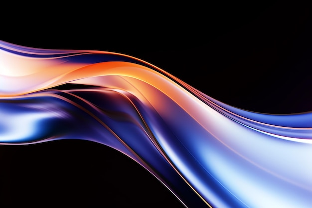 Une ligne ondulée bleue et orange