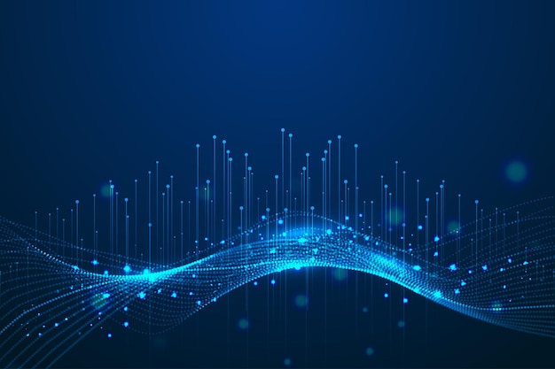 Ligne de points pénétrant la technologie de réseau de trajectoire de particules arrière-plan de détection de vitesse