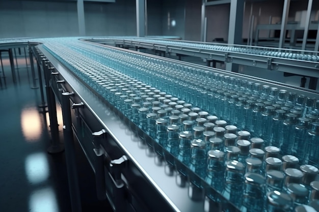 Ligne de production dans une usine pharmaceutique Generative AI