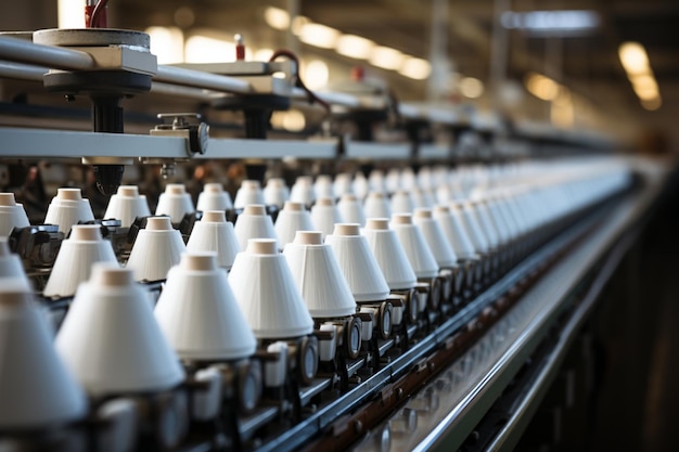 Ligne de production de fil de coton efficace dans l'usine textile animée