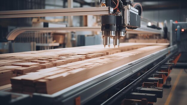 Ligne de production de l'usine de planchers en bois machine de travail automatique du bois CNC