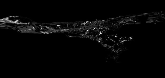 Photo ligne de surface liquide entre sous-marin et au-dessus de l'eau avec fond noir