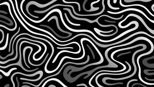 des lignes abstraites noires et blanches sur un fond noir