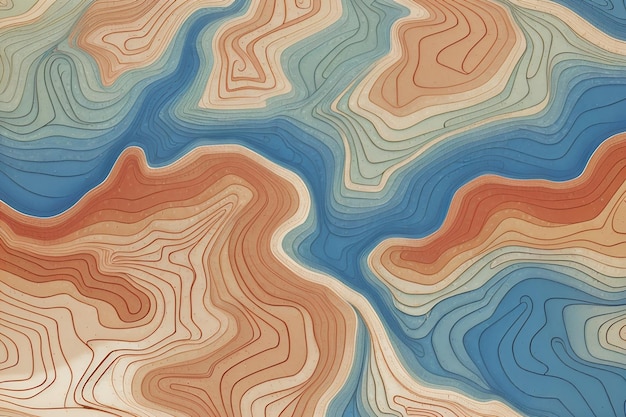 Les lignes de contour topographiques cartographient un motif homogène