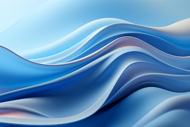 Lignes de courbes bleues douces élégantes fond abstrait AI générative
