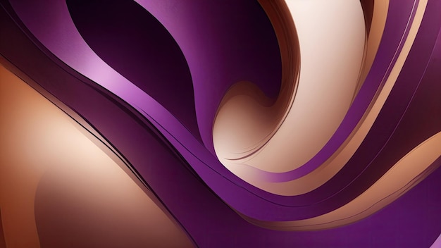 Des lignes courbes de gradient brun et violet fond abstrait