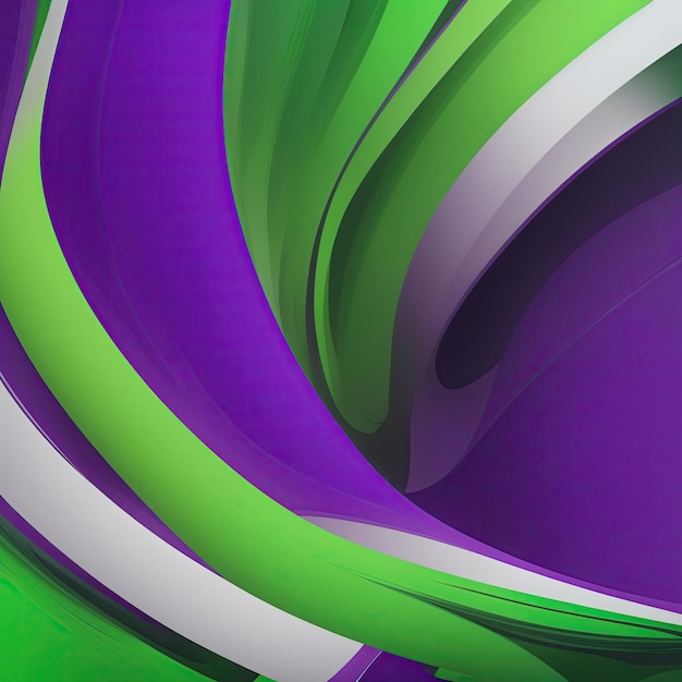 Lignes courbes de gradient vert et violet fond abstrait