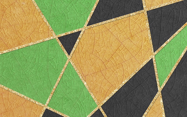 Lignes dorées séparées en un motif de bloc de couleur géométrique