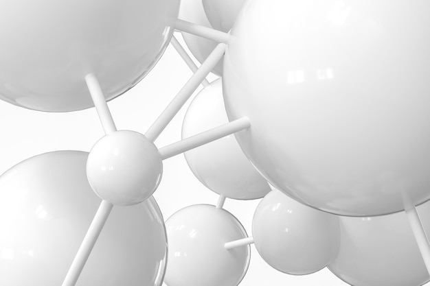 Photo lignes de gènes et nœuds structure génétique biologique rendu 3d