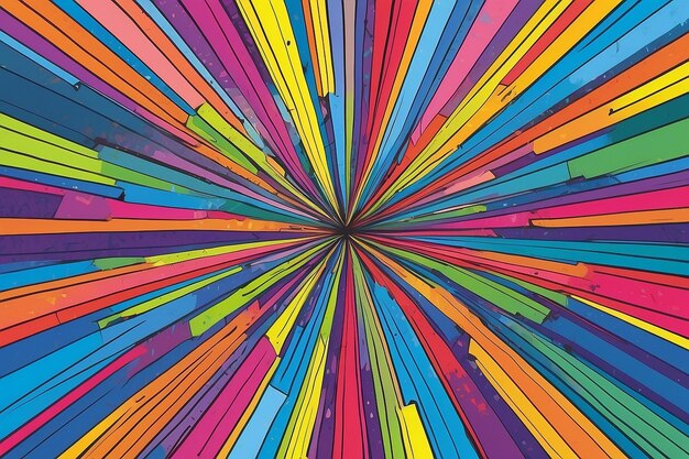 des lignes joyeuses et colorées de différentes couleurs vives