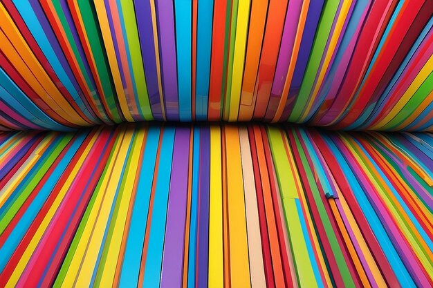 des lignes joyeuses et colorées de différentes couleurs vives