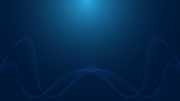 lignes d'onde bleues isolées sur fond sombre concept de connexion réseau numérique de la technologie AI