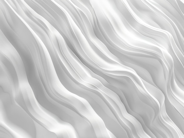 Lignes d'ondes blanches 3D rendant un fond abstrait avec une texture ondulée pour la conception et la décoration