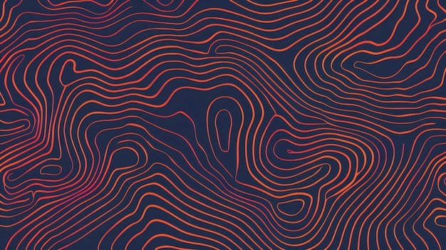 Photo lignes d'ondes topographiques abstraites arrière-plan motif de contour cramoisi sur fond sombre