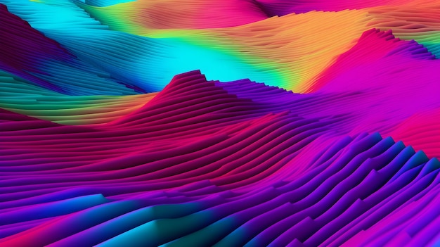 Des lignes ondulées colorées sur une surface