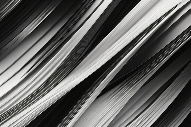 Lignes ondulées noires et blanches beau fond avec ai générative