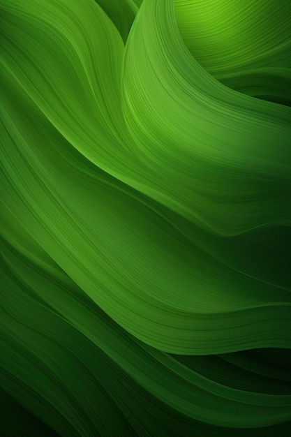 Lignes organiques vertes comme fond d'écran abstrait semblable à un paysage de prairie avec des montagnes