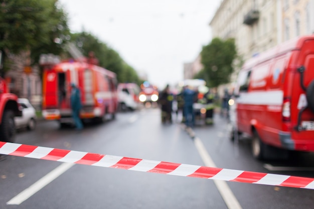 Lignes Rouges Et Blanches Du Ruban Barrière.