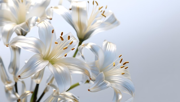 Lily Flowers Glass Texture Clean Background Fleurs blanches contre un ciel bleu