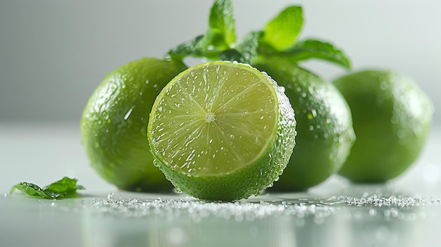 Limes isolées sur fond blanc