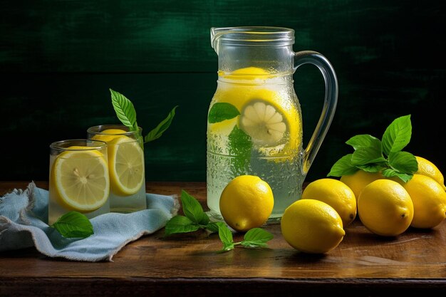 Photo une limonade détoxifiante, une boisson d'eau.