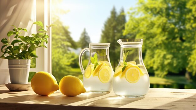 Limonade d'été rafraîchissante à base d'agrumes et de menthe Cocktails de fruits IA générative