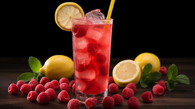 limonade à la framboise twist framboises fraîches au citron