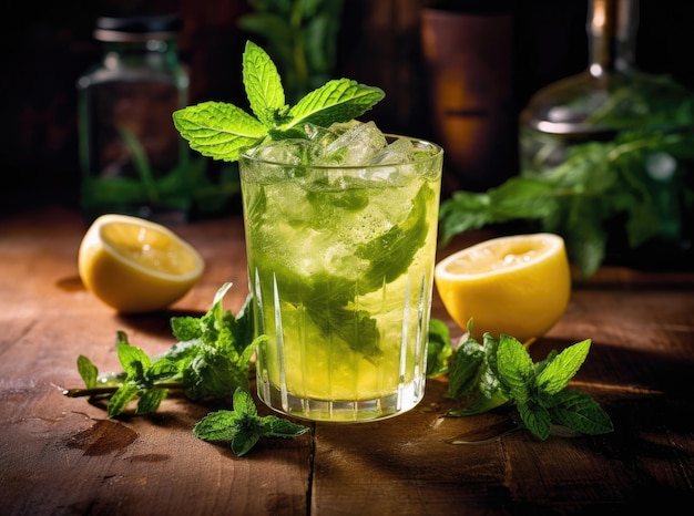 Limonade glacée au thé vert